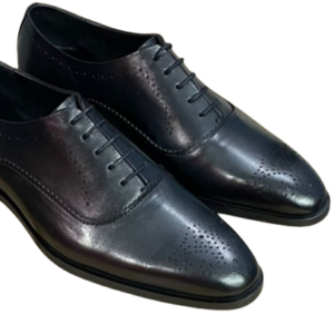 Lace Up Brogue Shoes For Men's_Black